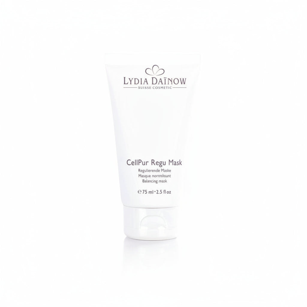 CellPur Regu Mask Lydia Dainow 75ml – Masque régulateur à l'argile verte et Seboclear pour purifier, affiner les pores et réguler le sébum des peaux grasses – cosmétiques suisses Lydia Dainow