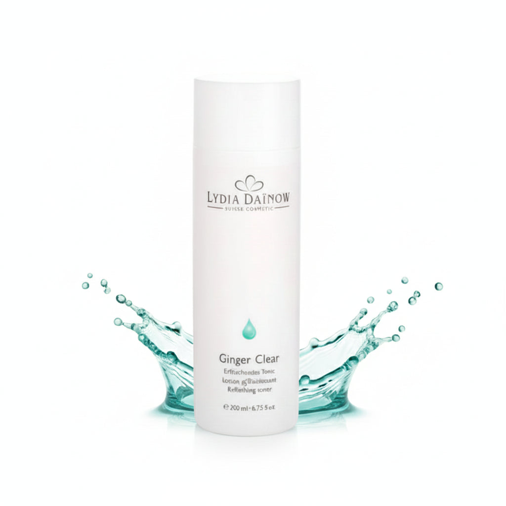 Ginger Clear Lydia Dainow 200ml – Lotion tonique sans alcool au gingembre, hamamélis et citron vert pour tous types de peau