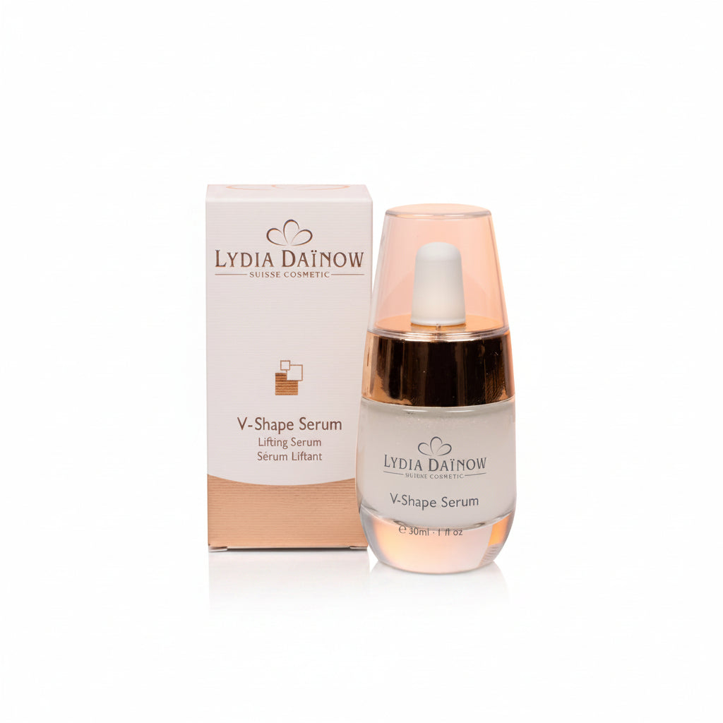 V-Shape Serum Lydia Dainow 30ml – Texture sérum raffermissant pour peaux matures et fatiguées – cosmétiques suisses Lydia Dainow