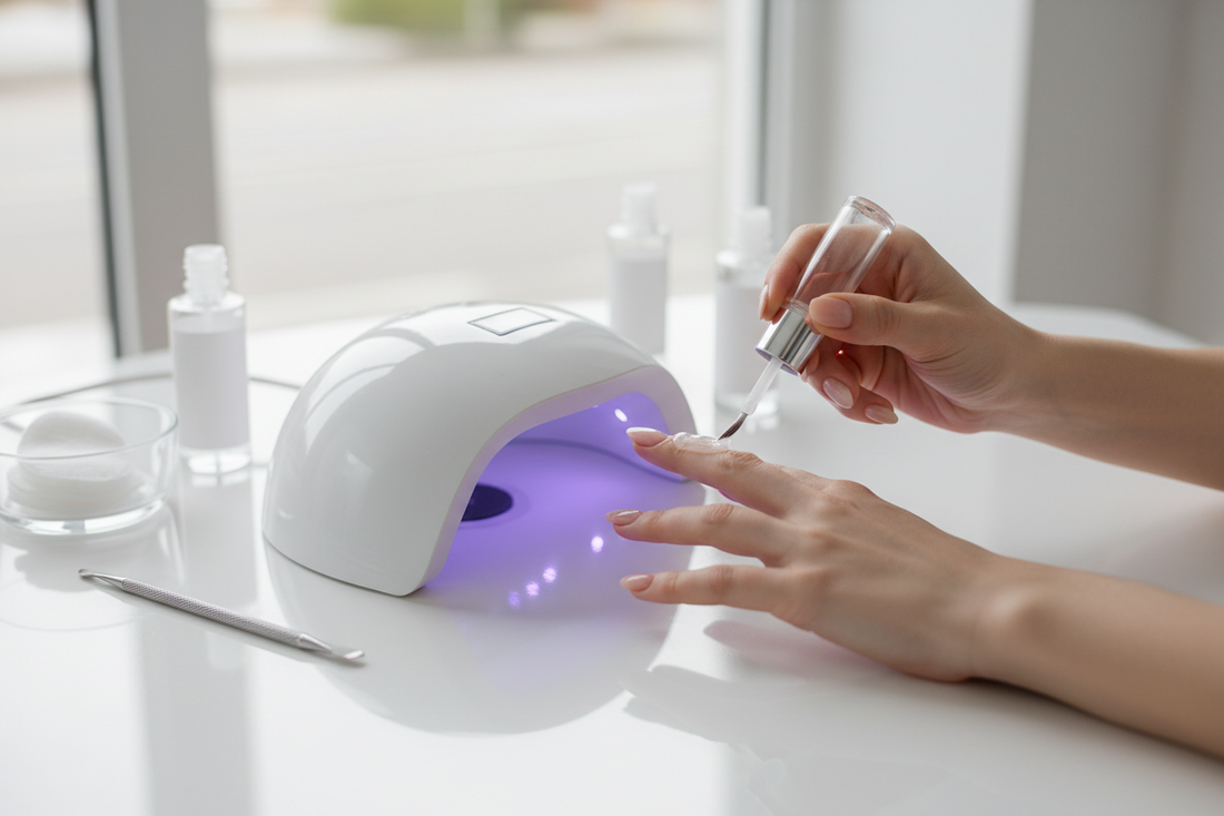 Application professionnelle de gel de construction sur ongles naturels