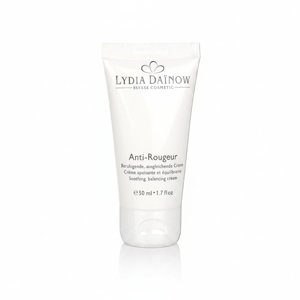 Anti-Rougeur Lydia Dainow 50ml – Soin hydratant apaisant au CM Naringenin Chalcone et acide hyaluronique pour réduire les rougeurs et la couperose – cosmétiques suisses Lydia Dainow