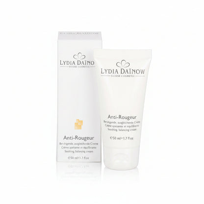 Anti-Rougeur Lydia Dainow 50ml – Texture légère sans parfum pour apaiser et camoufler les rougeurs des peaux sensibles et couperosées – cosmétiques suisses Lydia Dainow
