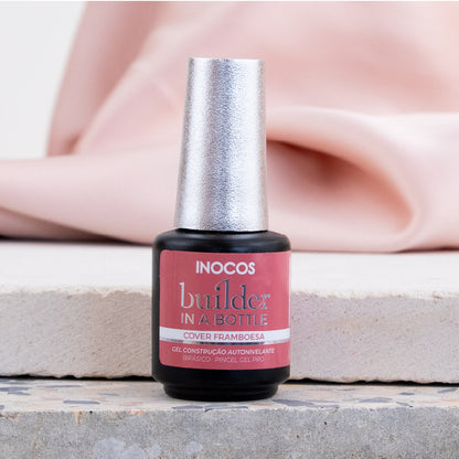 Application Builder in a Bottle INOCOS Cover Framboesa – Gel autonivelant ZERO chauffage UV/LED pour ongles professionnels
