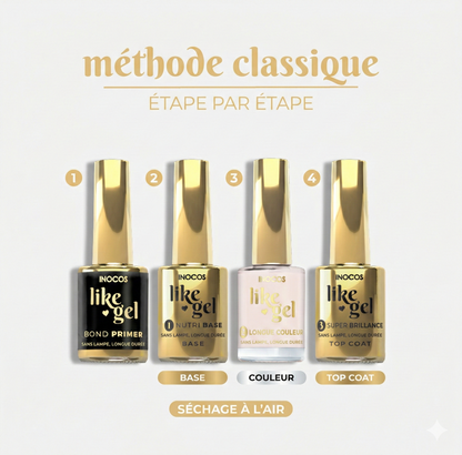 Application Like Gel INOCOS 105 Lilas Clair sur ongles
