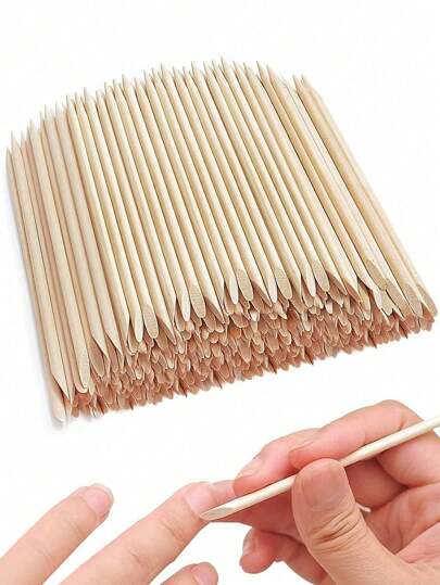 Bâtonnets Bois d'Oranger 50 Unités – Repousse-cuticules professionnel manucure pédicure bois naturel Suisse