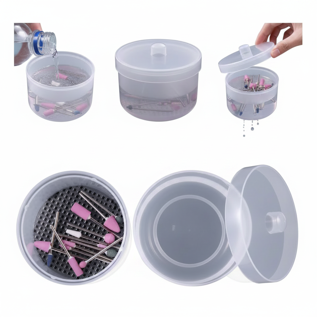 Boîte Stérilisateur 2 en 1 pour Forêts à Ongles - Vue Complète avec Panier Perforé Amovible