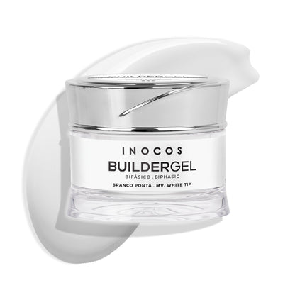 Builder Gel INOCOS Blanc Pointe – Gel construction viscosité moyenne biphasique vegan couleur blanc pointe french manucure