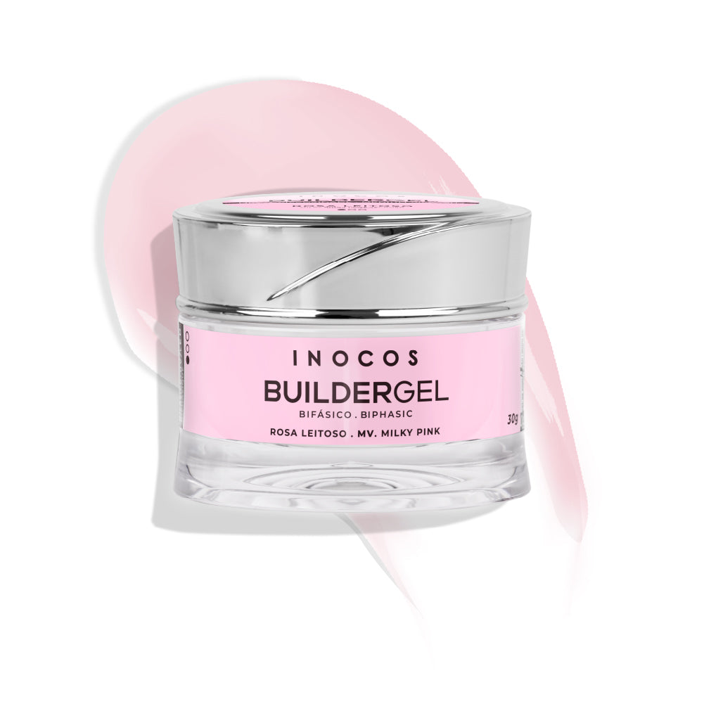 Builder Gel INOCOS Rose Laiteux 30g – Gel construction viscosité moyenne biphasique vegan couleur rose laiteux