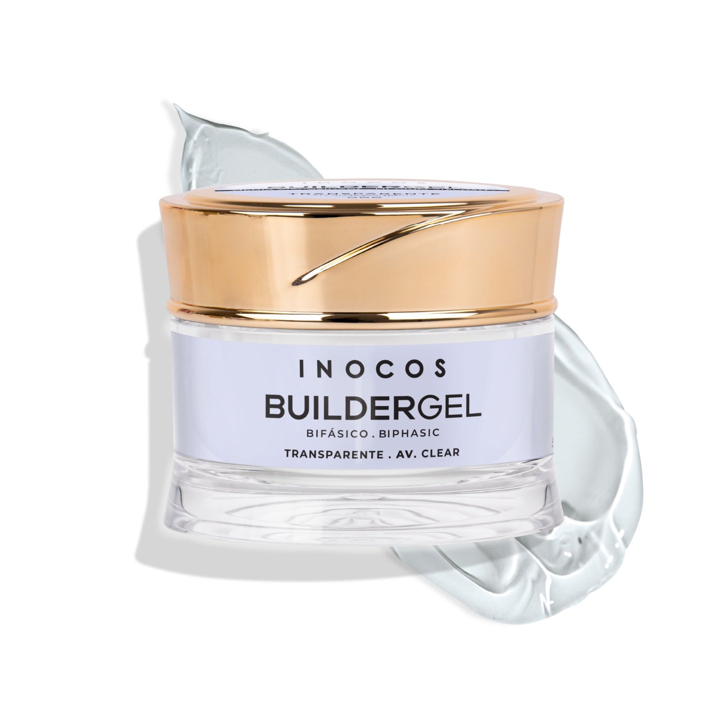 Builder Gel INOCOS Transparent 50g – Gel construction haute viscosité biphasique vegan pour extension ongles UV/LED