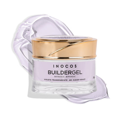 Builder Gel INOCOS Violet Transparent – Gel construction haute viscosité biphasique vegan couleur violet transparent
