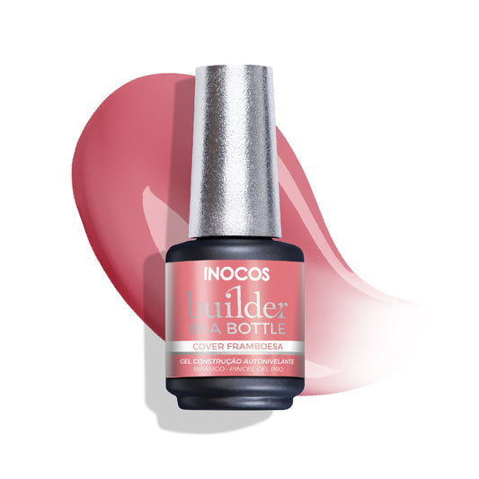 Builder in a Bottle INOCOS Cover Framboesa 15ml – Gel construction autonivelant biphasique vegan couleur framboise couvrante
