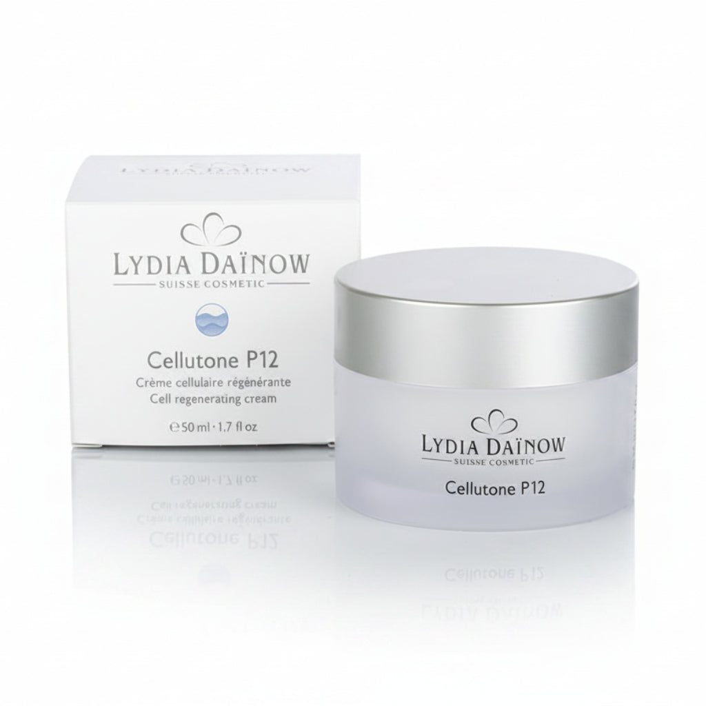 Cellutone P12 Lydia Dainow 50ml – Crème régénérante sans parfum au phytocomplex LD exclusif pour peaux sèches et sensibles – cosmétiques suisses Lydia Dainow