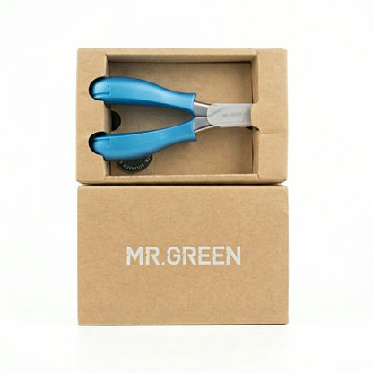 Coupe-ongles MR.GREEN turquoise vue detail lame acier inoxydable professionnel