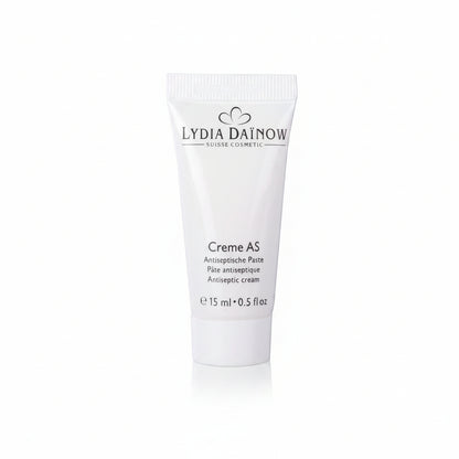 Crème AS Lydia Dainow 15ml – Pâte antiseptique au zinc, soufre et cire d'abeille pour traiter localement les imperfections et réduire les rougeurs des peaux grasses – cosmétiques suisses Lydia Dainow