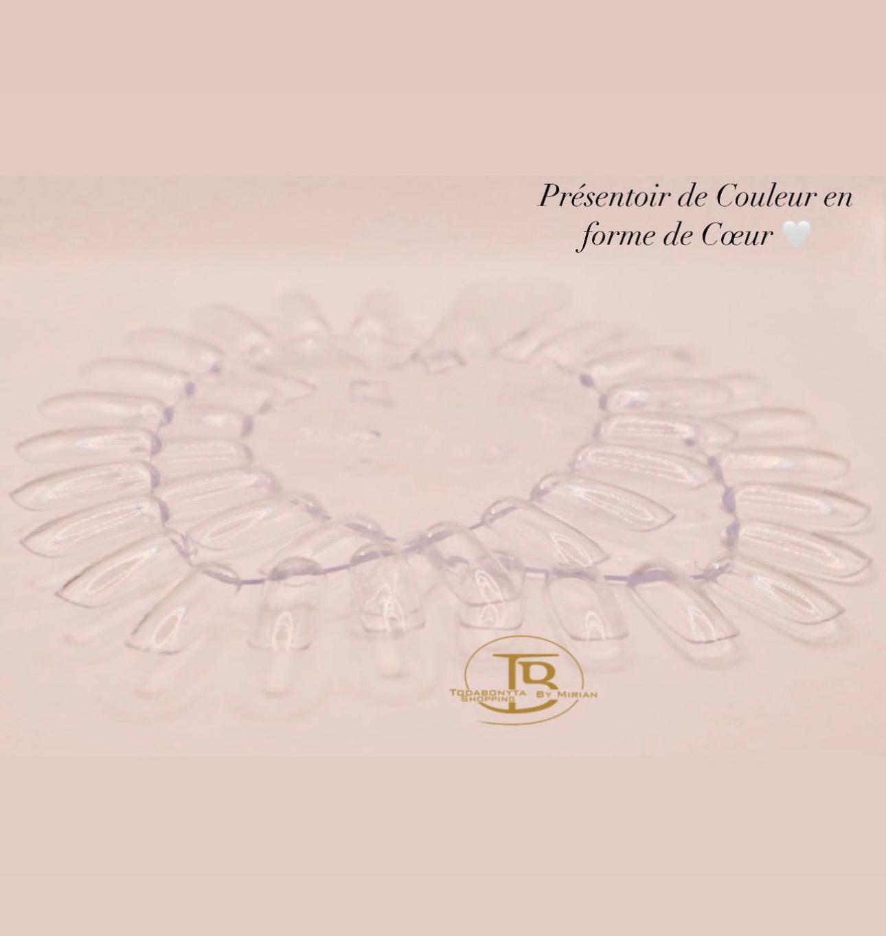 Détail Présentoir Couleur Forme Coeur TodaBonyta – Nuancier vernis gel professionnel organisation couleurs salon