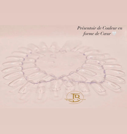 Détail Présentoir Couleur Forme Coeur TodaBonyta – Nuancier vernis gel professionnel organisation couleurs salon