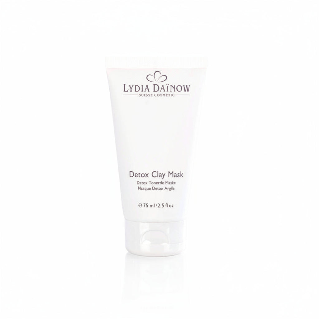 Detox Clay Mask Lydia Dainow 75ml – Masque crème détoxifiant à l'argile rose, huile de sésame et extrait de fruit de la passion pour purifier et illuminer tous les types de peau – cosmétiques suisses Lydia Dainow