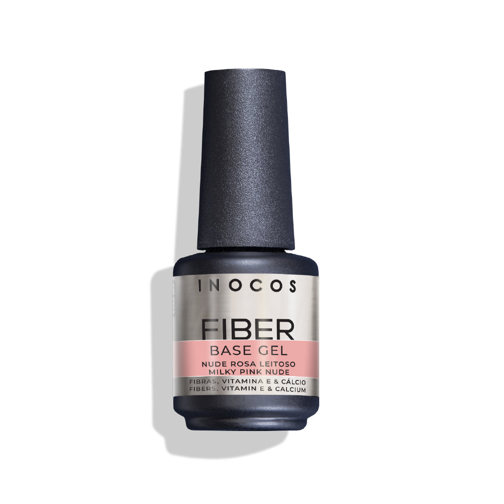 Fiber Base Gel INOCOS 15ml Nude Rose Laiteux - Base gel fibre renforçante nude rose laiteux
