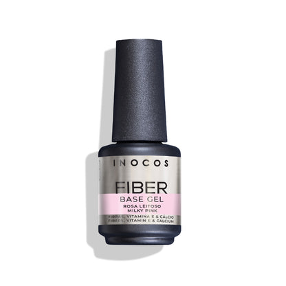 Fiber Base Gel INOCOS 15ml Rose Laiteux - Base gel fibre renforçante couleur rose laiteux
