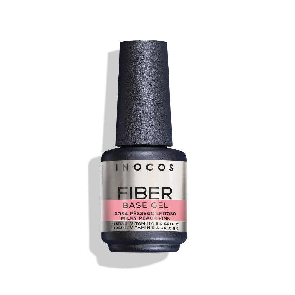Fiber Base Gel INOCOS 15ml Rose Pêche Laiteux - Base gel fibre renforçante rose pêche laiteux
