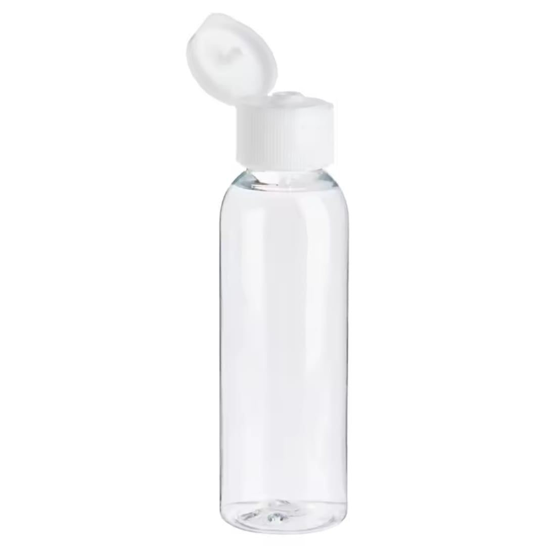 Flacon Transparent 120ml avec Bouchon Flip-Top Blanc - Pratique pour Dissolvant