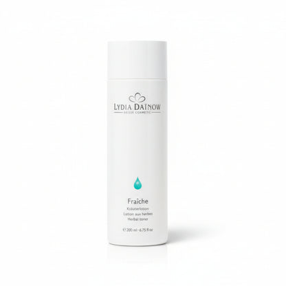 Fraîche Lydia Dainow 200ml – Lotion apaisante sans alcool à l'euphraise, eau de rose et hamamélis pour zones sensibles et contour des yeux