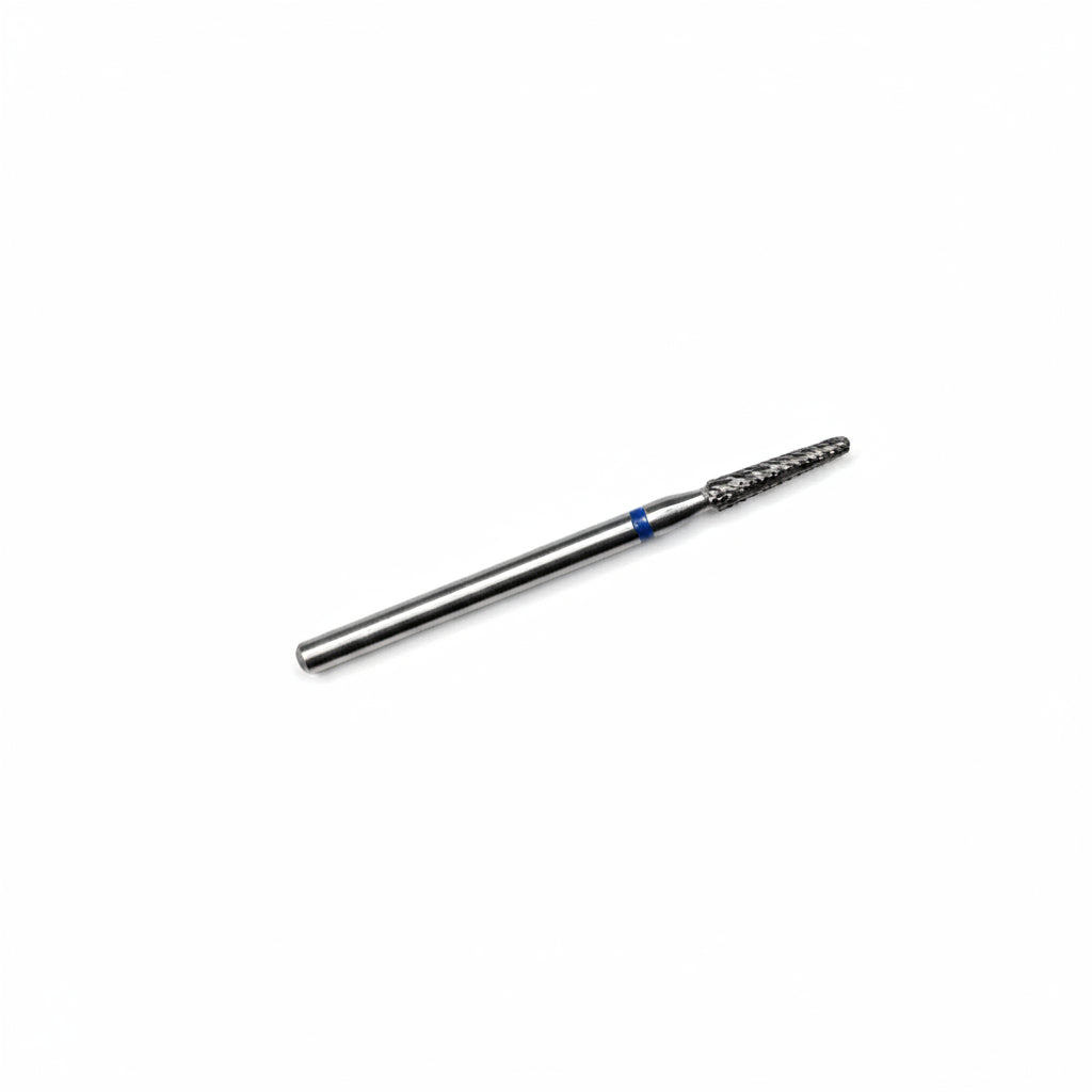 Fraise cône diamantée Mozhzheri 0.18 grain moyen – vue complète sur fond blanc