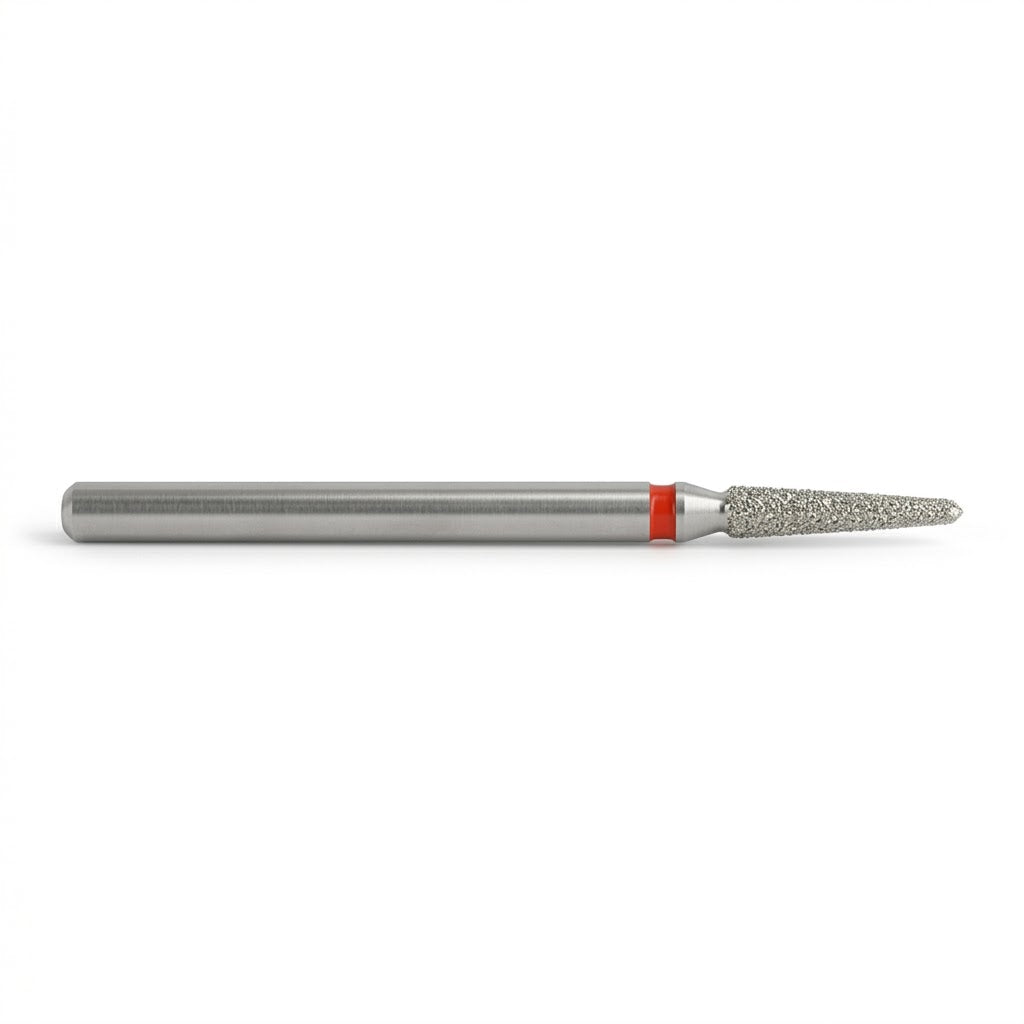 Fraise cone diamantee Mozhzheri 0.18 grain fin anneau rouge - vue produit