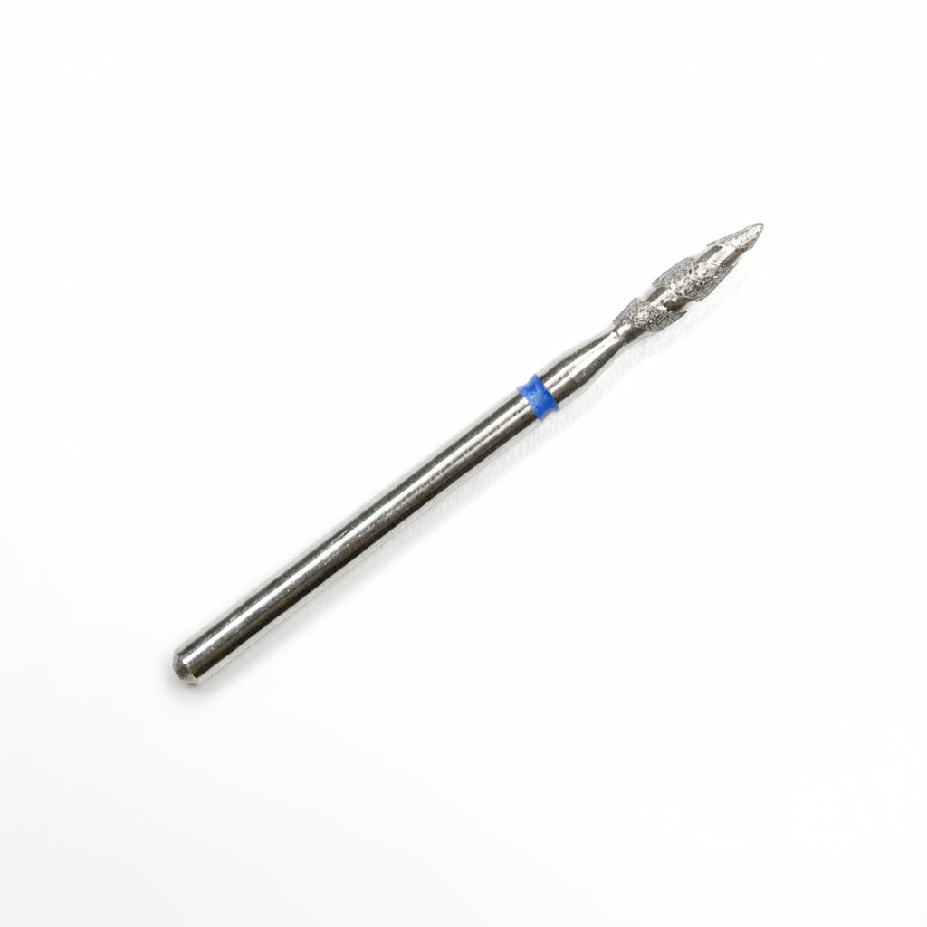 Fraise flamme diamantée Mozhzheri grain moyen – vue complète sur fond blanc