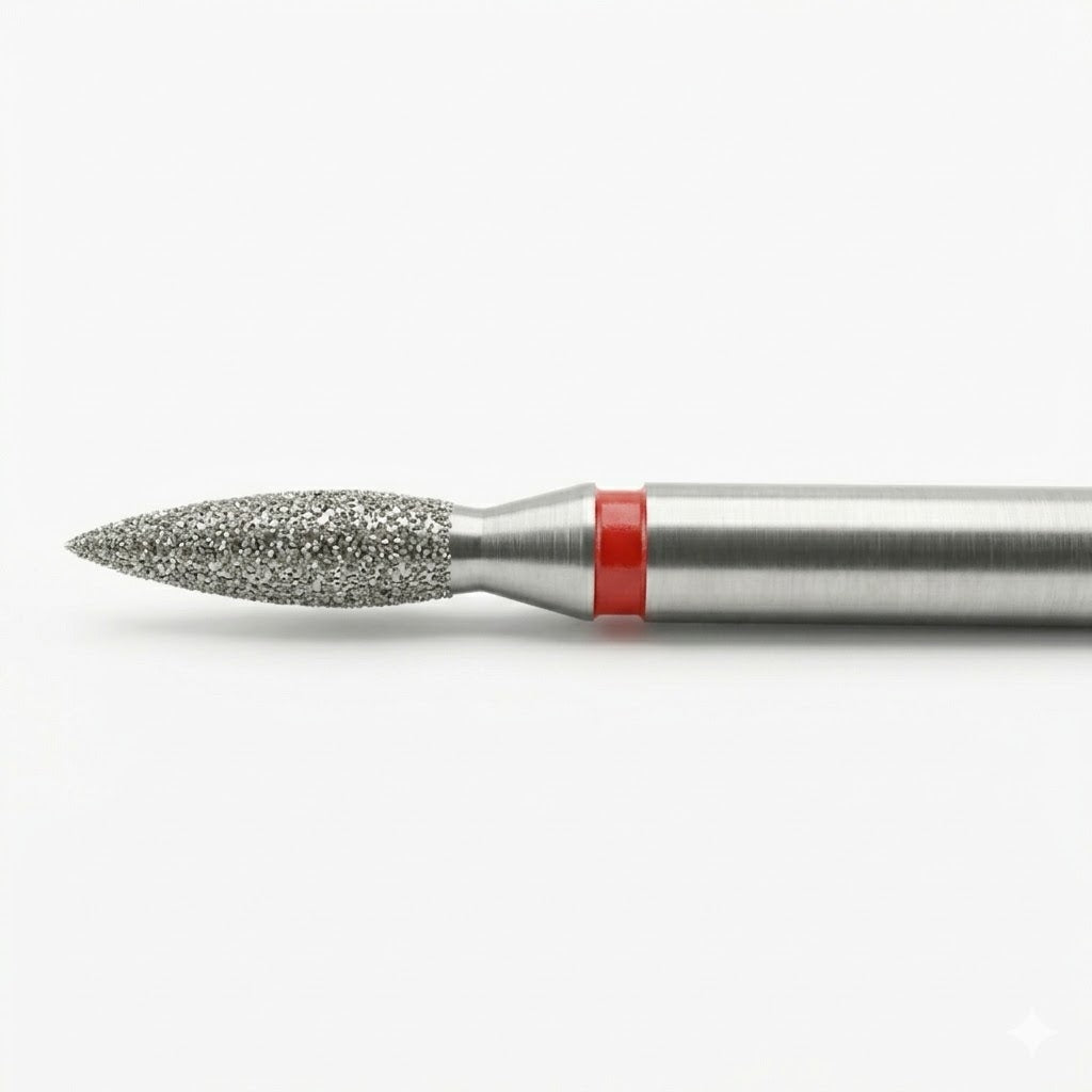 Fraise flamme diamantee Mozhzheri 0.18 detail tete flamme manucure russe - vue detail