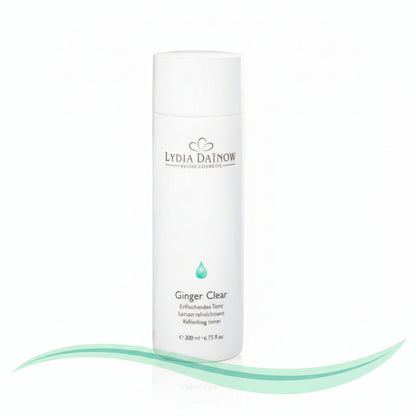 Ginger Clear Lydia Dainow 200ml – Lotion tonique sans alcool au gingembre, hamamélis et citron vert pour tous types de peau