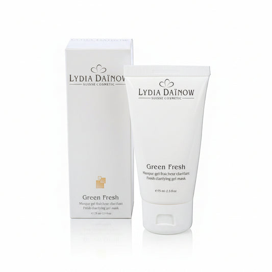 Green Fresh Lydia Dainow 75ml – Masque gel purifiant à la propolis, écorce de saule et extrait de pensée pour apaiser et clarifier les peaux grasses et à imperfections – cosmétiques suisses Lydia Dainow