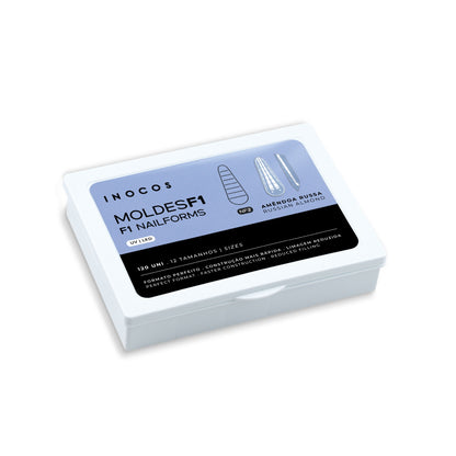 Moldes F1 INOCOS Amande Russe 120 Unités – Moules professionnels forme amande russe Collection Carol Carvalho pour extension ongles gel