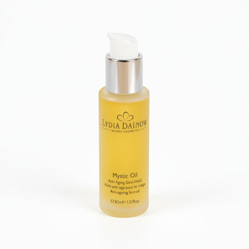 Mystic Oil Lydia Dainow 30ml – Huile visage anti-âge au bakuchiol végétal, complexe d'algues brunes et criste-marine pour peaux sèches et matures – cosmétiques suisses Lydia Dainow