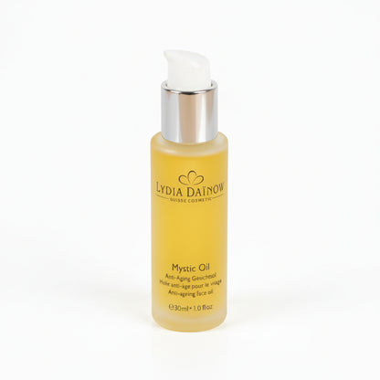 Mystic Oil Lydia Dainow 30ml – Huile visage anti-âge au bakuchiol végétal, complexe d'algues brunes et criste-marine pour peaux sèches et matures – cosmétiques suisses Lydia Dainow