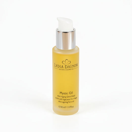 Mystic Oil Lydia Dainow 30ml – Huile visage anti-âge au bakuchiol végétal, complexe d'algues brunes et criste-marine pour peaux sèches et matures – cosmétiques suisses Lydia Dainow