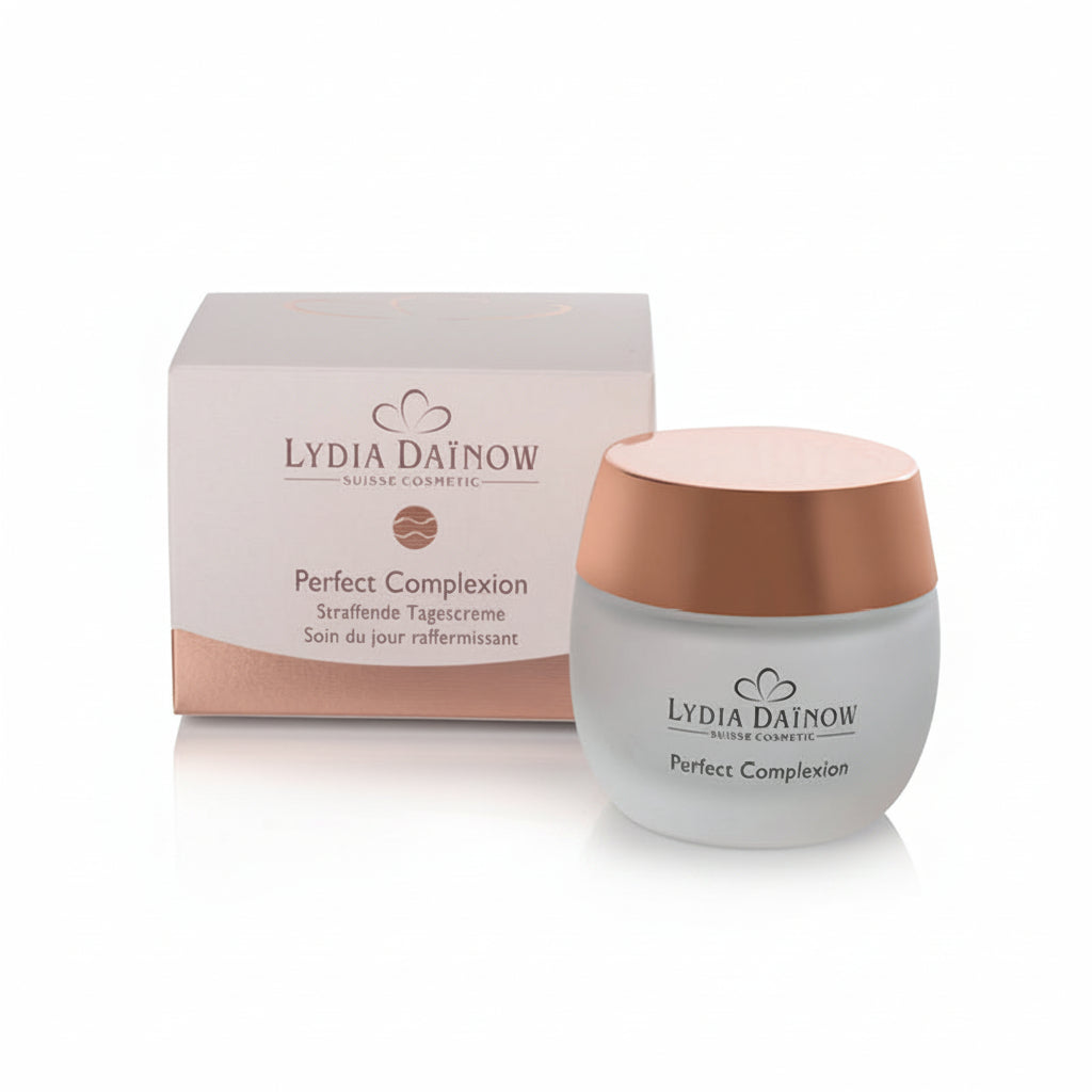 Perfect Complexion Lydia Dainow 50ml – Soin anti-âge riche au Reneseed, cellules souches de consoude PCT Symphytum, huile de marula et beurre de cupuaçu pour peaux ternes et fatiguées – cosmétiques suisses Lydia Dainow