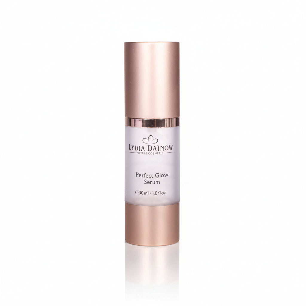 Perfect Glow Serum Lydia Dainow 30ml – Sérum anti-âge éclat au GlowAGE extrait de jujubier, caviar de citron vert et huile de marula pour peaux ternes et fatiguées – cosmétiques suisses Lydia Dainow