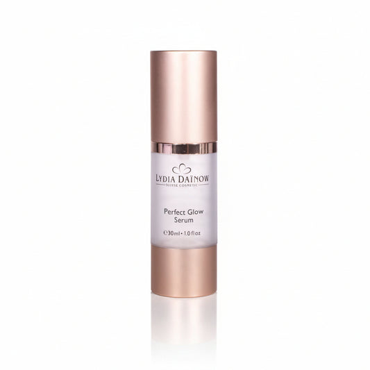 Perfect Glow Serum Lydia Dainow 30ml – Sérum anti-âge éclat au GlowAGE extrait de jujubier, caviar de citron vert et huile de marula pour peaux ternes et fatiguées – cosmétiques suisses Lydia Dainow