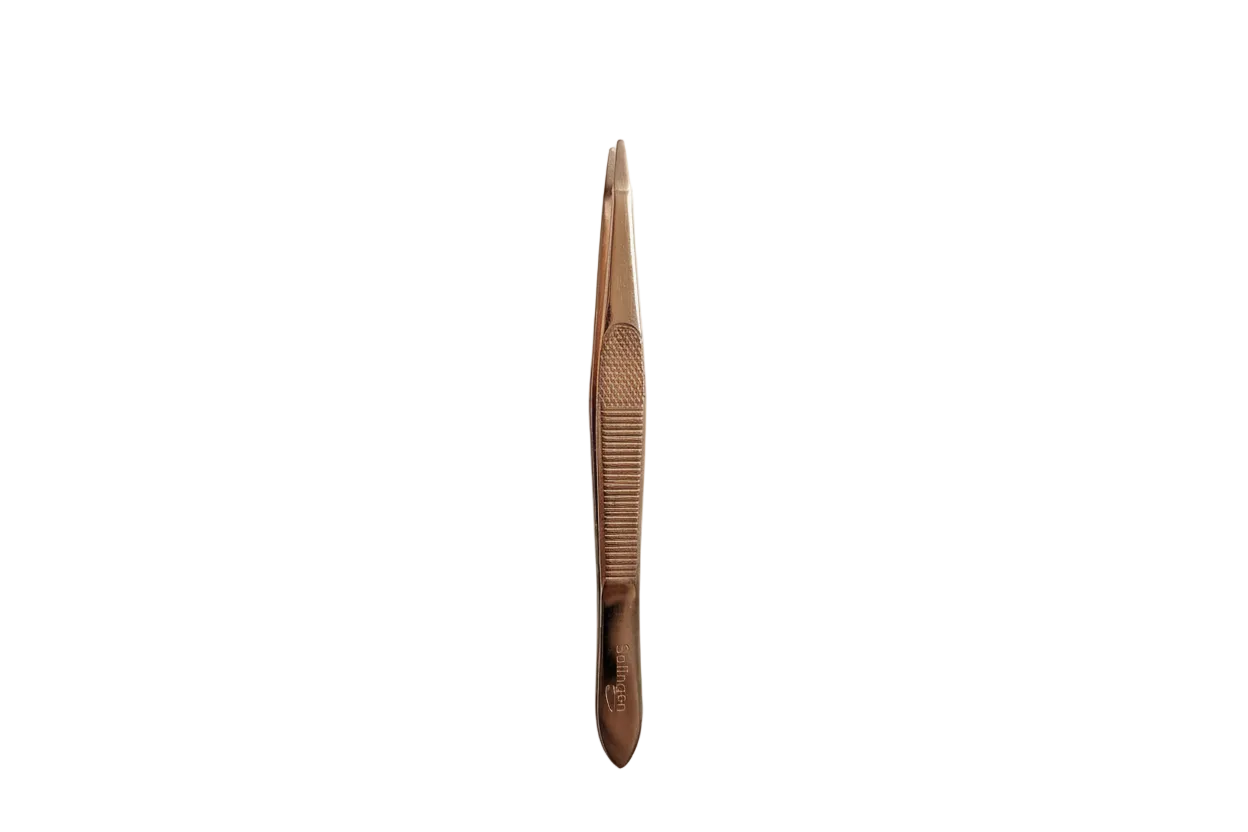 Pince ongles d'orteil Solingen Rose Gold grip quadrille finition rose gold - Prise en main securisee