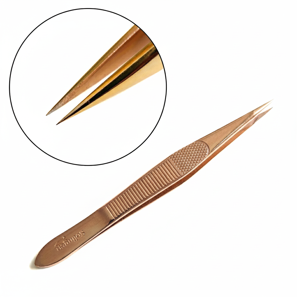 Pince ongles d'orteil Solingen Rose Gold pointe ultra-fine acier inoxydable - Precision professionnelle pedicure