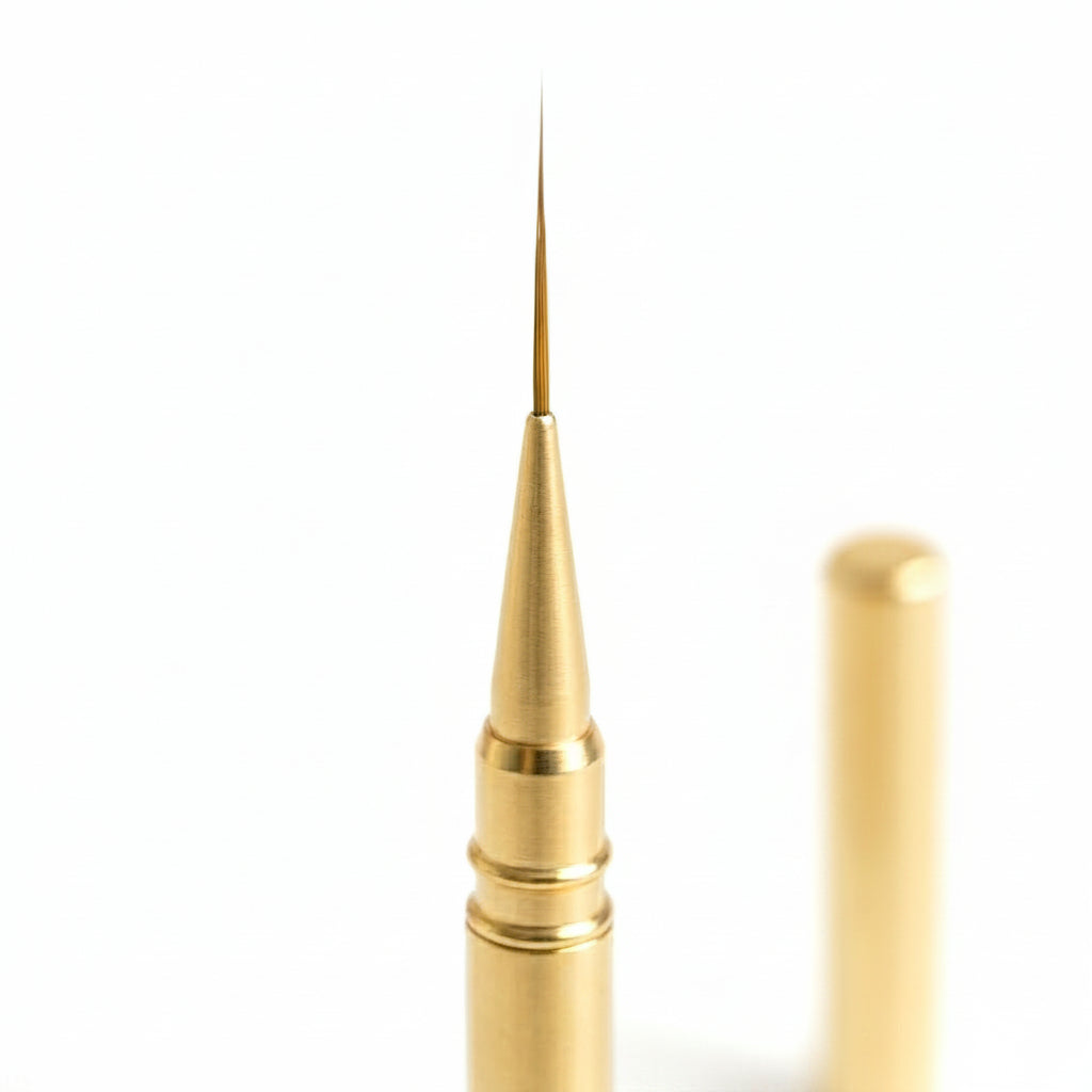 Pinceau Nail Art Liner Dore 12mm striper professionnel avec etui transparent