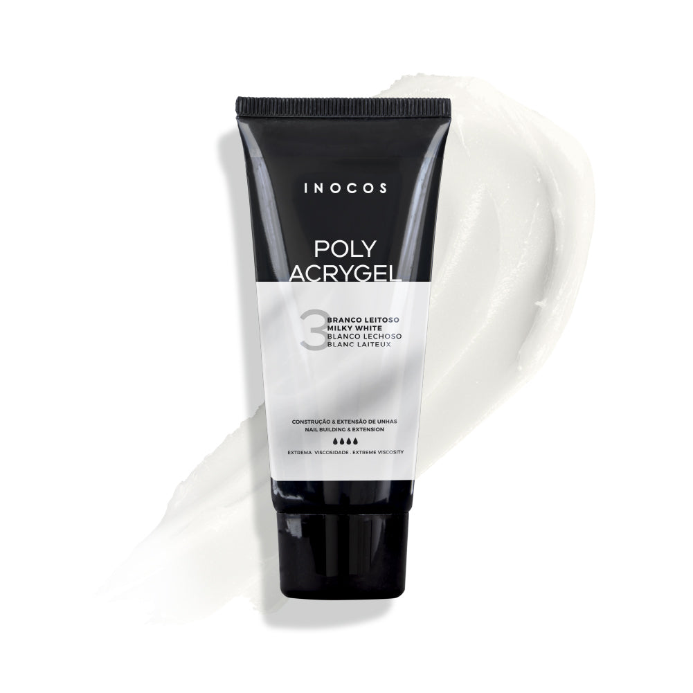 Polyacrygel INOCOS 3 Blanc Laiteux – Gel hybride construction professionnel couleur blanc laiteux UV/LED