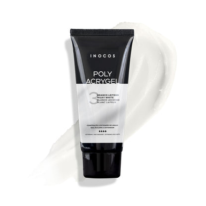 Polyacrygel INOCOS 3 Blanc Laiteux – Gel hybride construction professionnel couleur blanc laiteux UV/LED