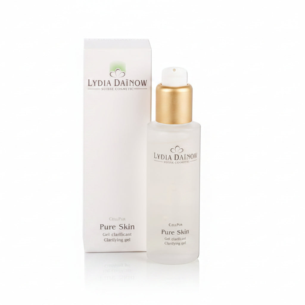 Pure Skin Lydia Dainow 50ml – Gel hydratant équilibrant anti-imperfections au Seboclear pour peaux grasses et à boutons – cosmétiques suisses Lydia Dainow