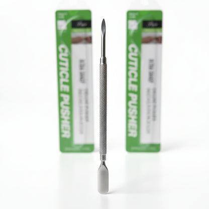 Repousse-cuticules professionnel en acier inoxydable dans son emballage d'origine, outil double embout pointe fine et pointe plate pour manucure professionnelle