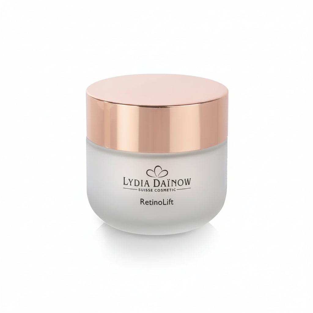 RetinoLift Lydia Dainow 50ml – Texture crème anti-âge au NovoRetin et bakuchiol pour peaux matures – cosmétiques suisses Lydia Dainow