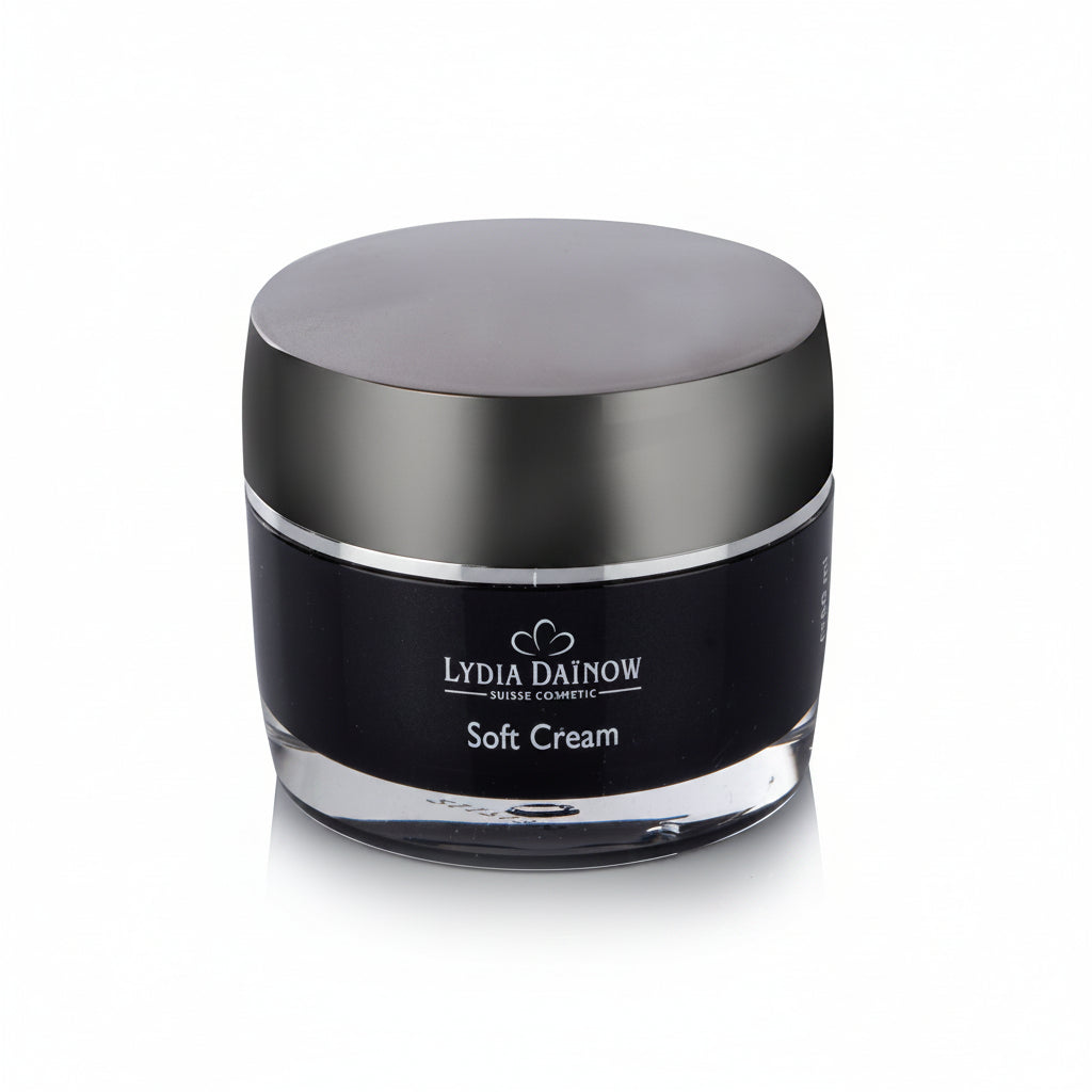 Soft Cream Lydia Dainow 50ml – Soin anti-âge aux cellules souches de pomme et de raisin, igname sauvage et acide hyaluronique pour peaux matures – cosmétiques suisses Lydia Dainow