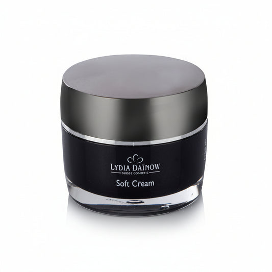 Soft Cream Lydia Dainow 50ml – Soin anti-âge aux cellules souches de pomme et de raisin, igname sauvage et acide hyaluronique pour peaux matures – cosmétiques suisses Lydia Dainow
