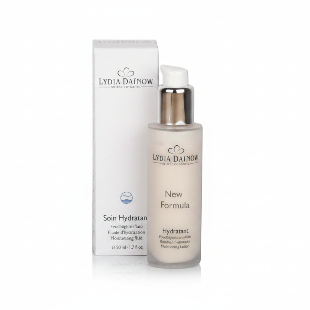 Soin Hydratant Lydia Dainow 50ml – Fluide léger au niacinamide et beurre de shea Nilotica pour tous types de peau – cosmétiques suisses Lydia Dainow